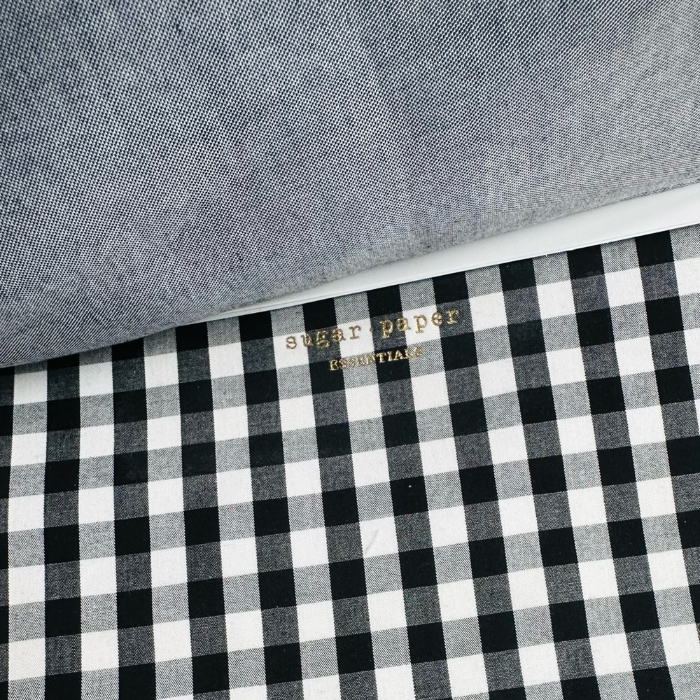 Sugar Paper Essentials Gingham and Chambray Pencil Pouch 2pk - Picture 3 of 8